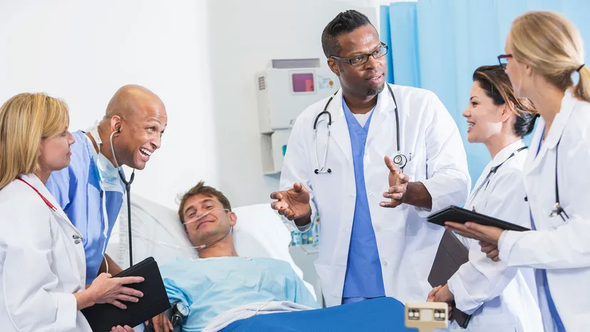 Doctor Checking patience along with guide team about all the process